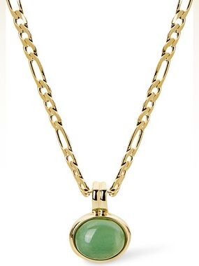 NWOT - Ana Luisa Gold Chain Necklace with Green Pendant